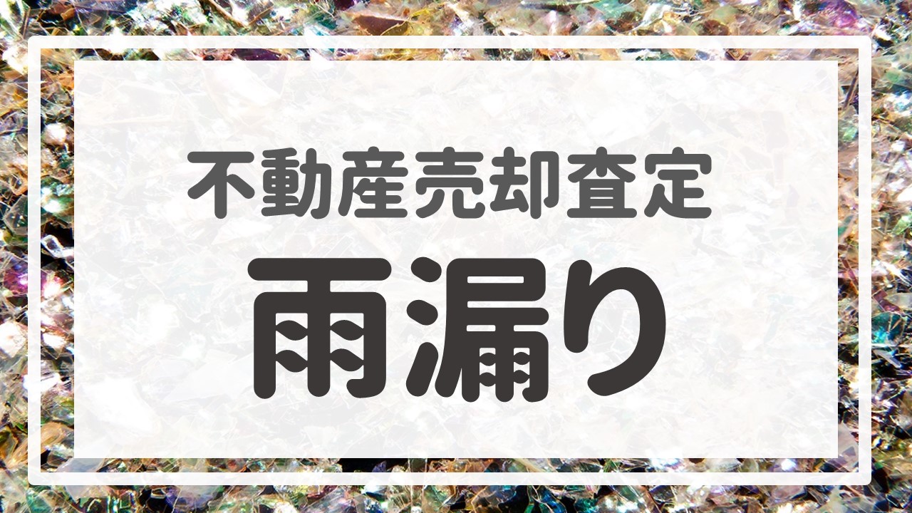 不動産売却査定 〜『雨漏り』〜