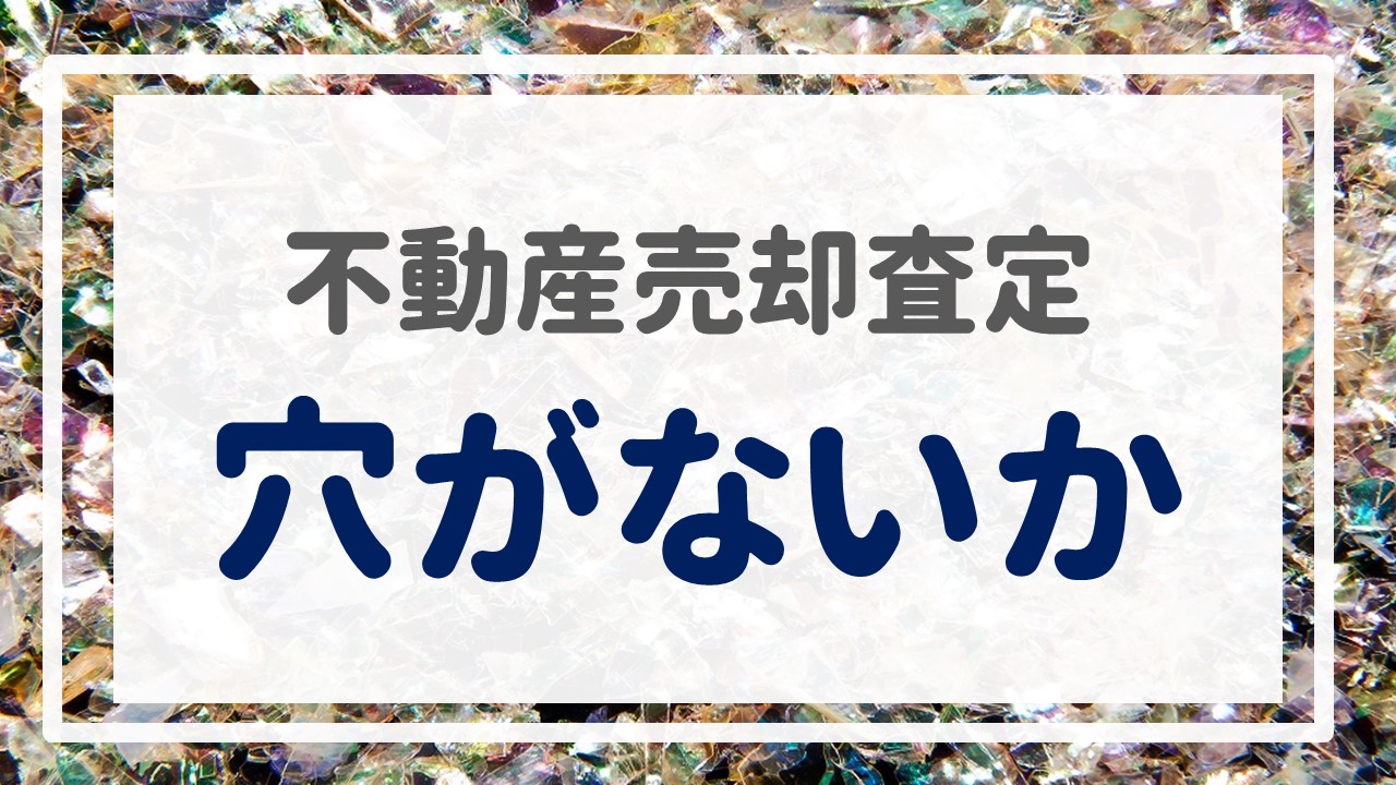 不動産売却査定  〜『穴がないか？』〜